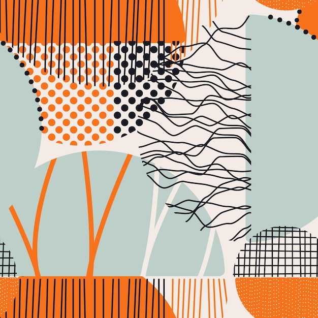 Fondo de patrón sin costuras de impresión elegante con círculos de formas Diseño vectorial