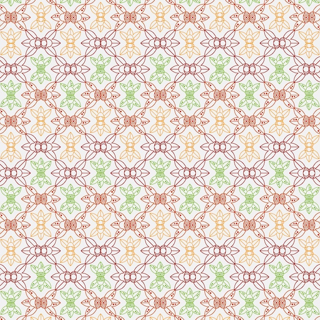 Vector el fondo del patrón sin costuras de la línea de batik floral