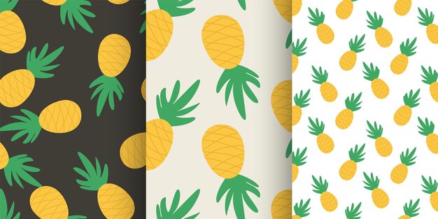 Fondo de patrón sin costuras de piña, fruta tropical, impresión de verano para libros de recortes textiles, papel tapiz de tela para envolver