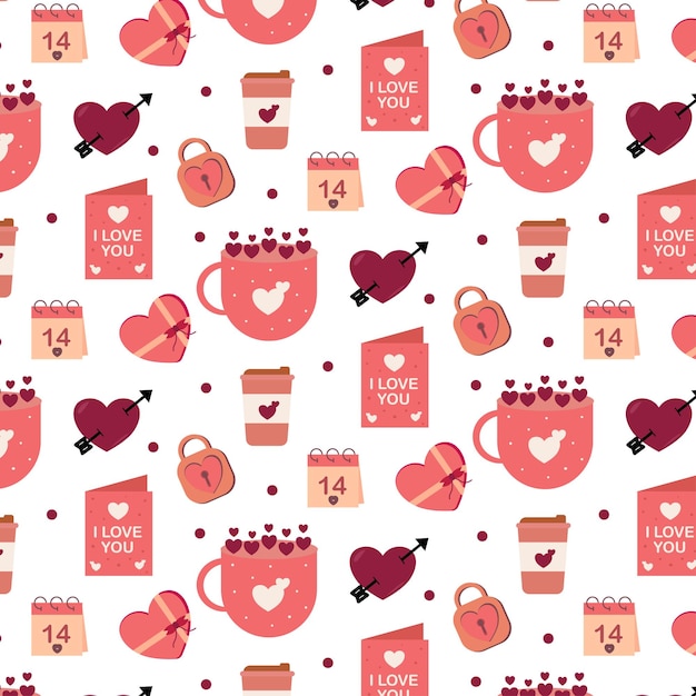 el fondo del patrón sin costuras del vector valentineslove