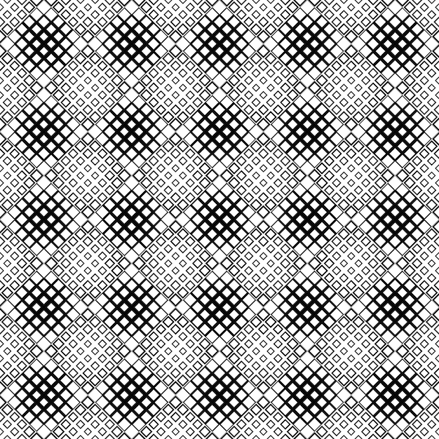 Fondo de patrón cuadrado diagonal abstracto en blanco y negro