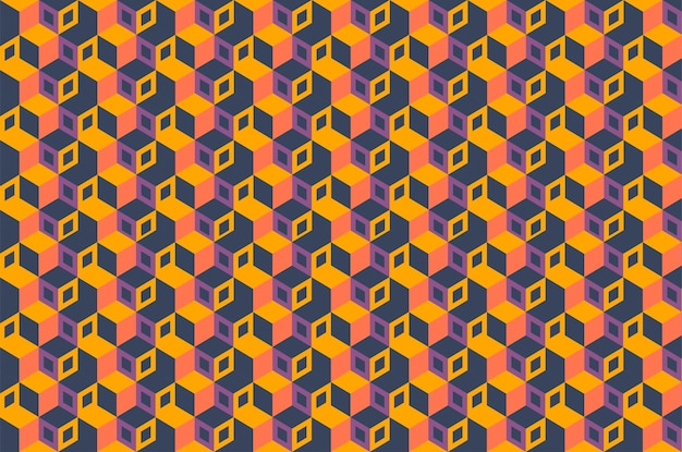 Fondo de patrón de cubo colorido isométrico. ilustración vectorial