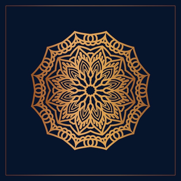 Vector fondo de patrón decorativo mandala dorado de lujo vector premium