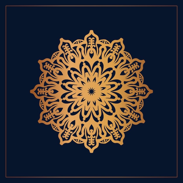 Vector fondo de patrón decorativo mandala dorado de lujo vector premium