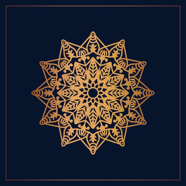 Fondo de patrón decorativo mandala dorado de lujo vector premium