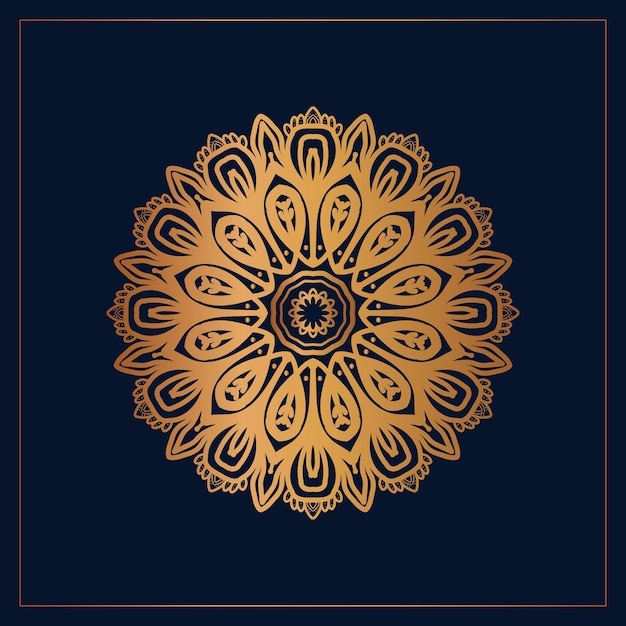 Vector fondo de patrón decorativo mandala dorado de lujo vector premium