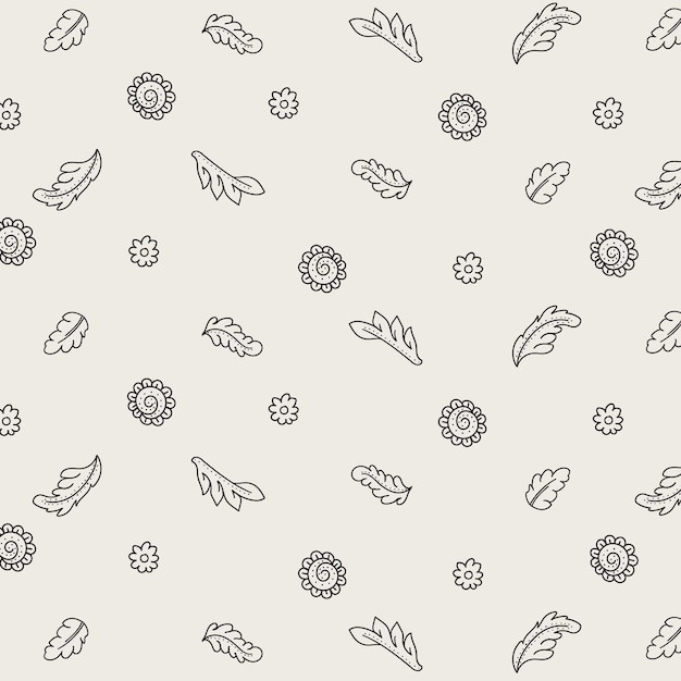 Fondo de patrón de doodle de flora simple