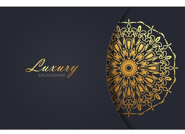 Fondo de patrón dorado de estilo mandala de lujo