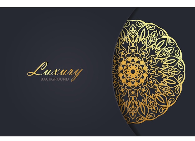 Fondo de patrón dorado de estilo mandala de lujo