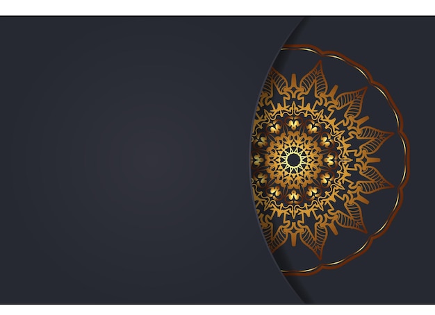 Fondo de patrón dorado de estilo mandala de lujo