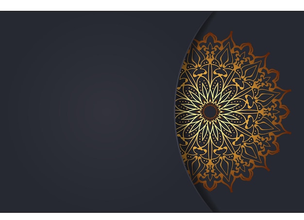 Fondo de patrón dorado de estilo mandala de lujo