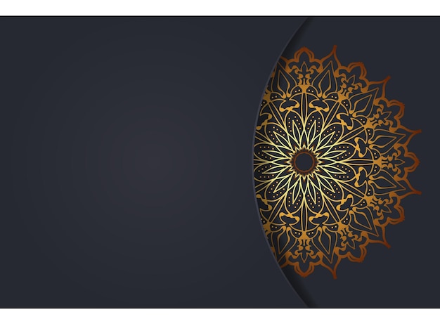 Fondo de patrón dorado de estilo mandala de lujo