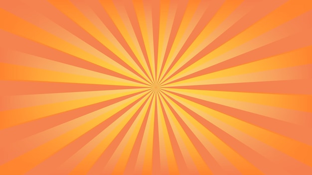fondo de patrón de explosión de sol naranja abstracto para elemento de diseño gráfico moderno. dibujos animados de rayos brillantes