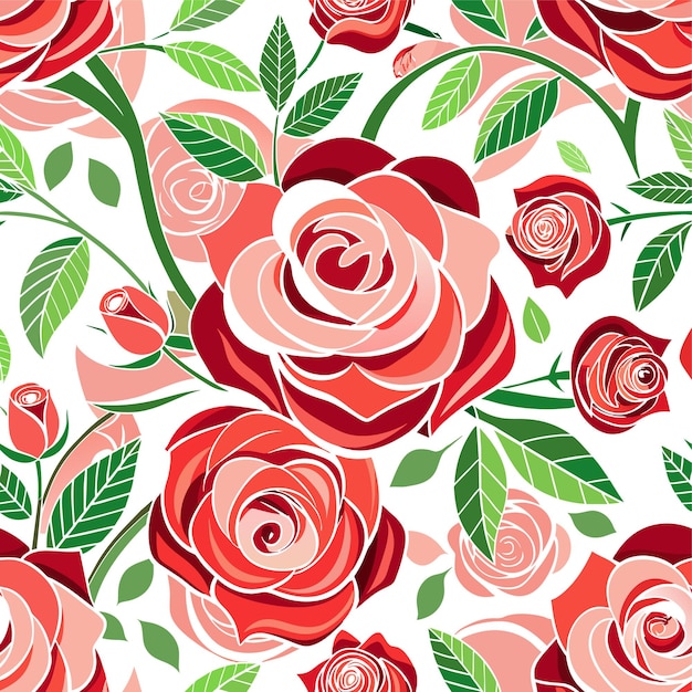 Fondo con patrón de flor de rosa roja