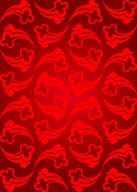 Fondo de patrón floral abstracto sin fisuras rojo