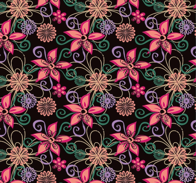 Vector fondo de patrón floral colorido creativo