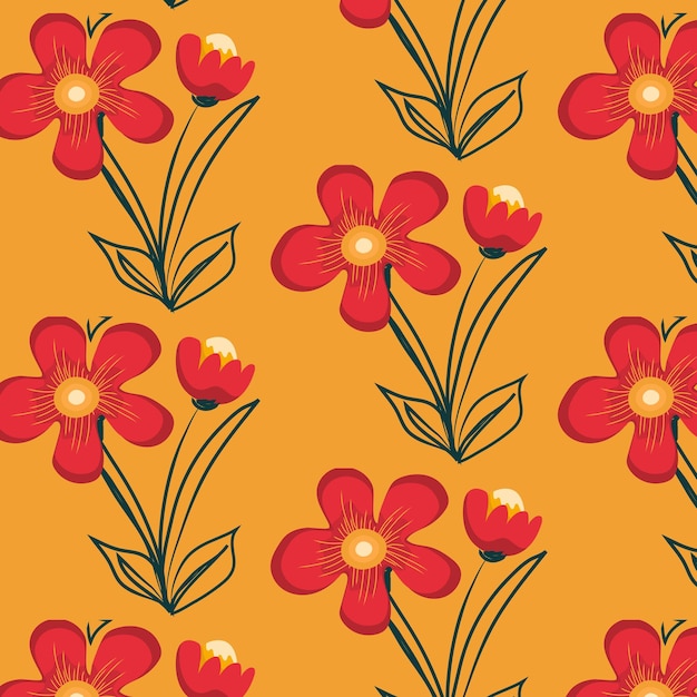 Un fondo de patrón floral, vector plano