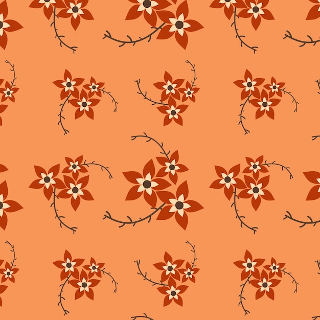 Un fondo de patrón floral, vector plano