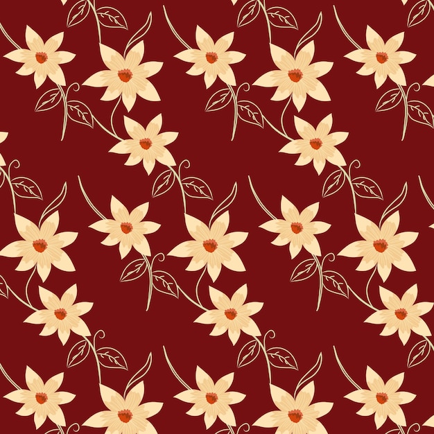 Un fondo de patrón floral, vector plano