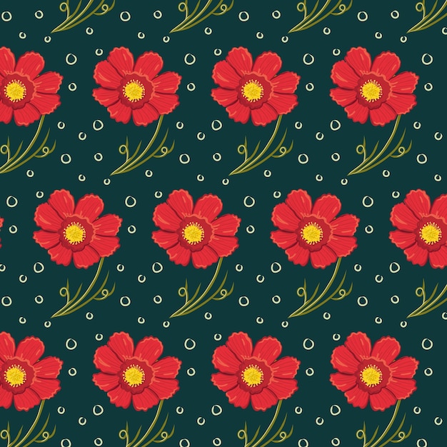 Un fondo de patrón floral, vector plano