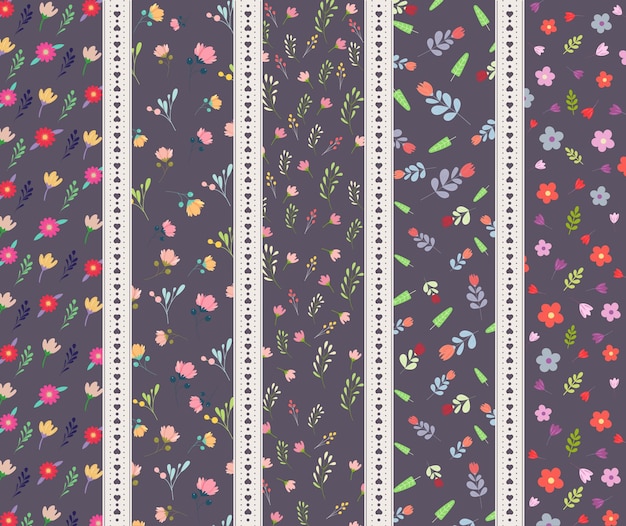 Fondo con patrón floral vectorial