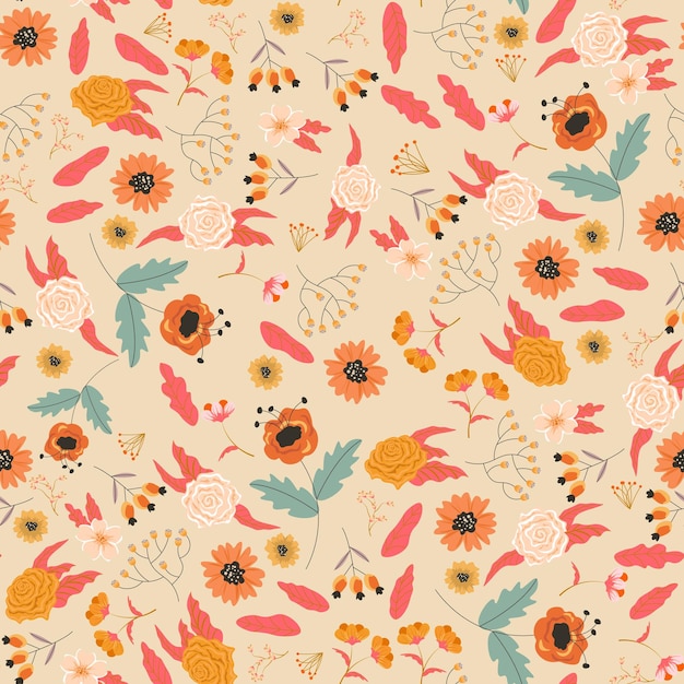 Fondo de patrón de flores abstractas