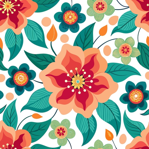 Fondo de patrón de flores de colores