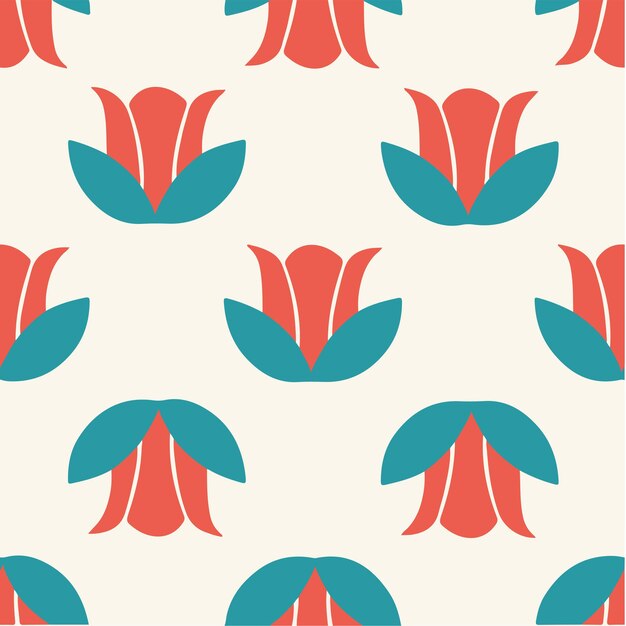 Fondo Patrón Flores Rojas Tropicales Publicar Redes Sociales Ilustración Vector Floral