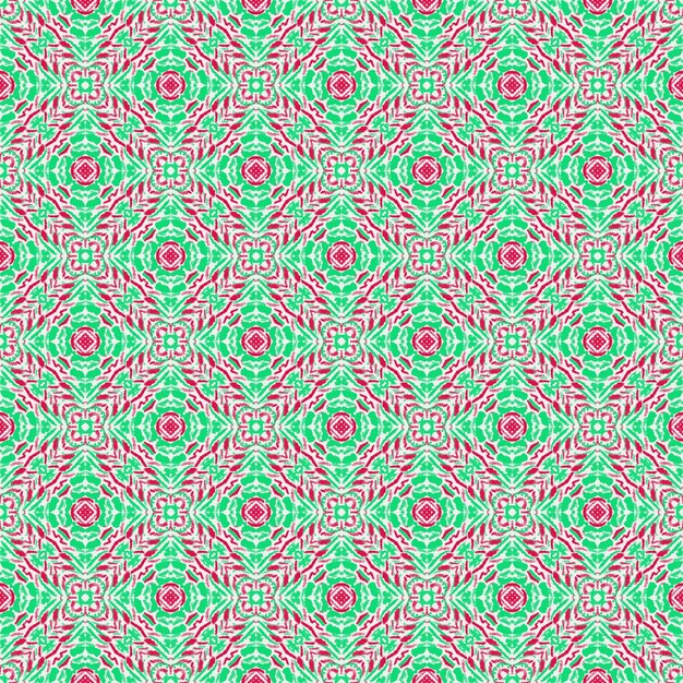 Fondo de patrón de flores verdes y rojas, flor de tela étnica textil ilustración textil de navidad