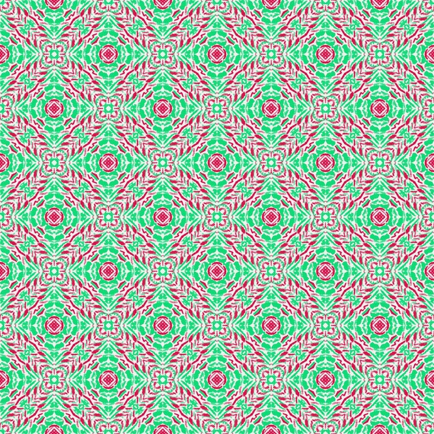 Vector fondo de patrón de flores verdes y rojas, flor de tela étnica textil ilustración textil de navidad