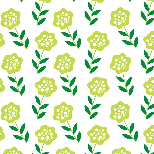 Fondo con patrón de flores verdes