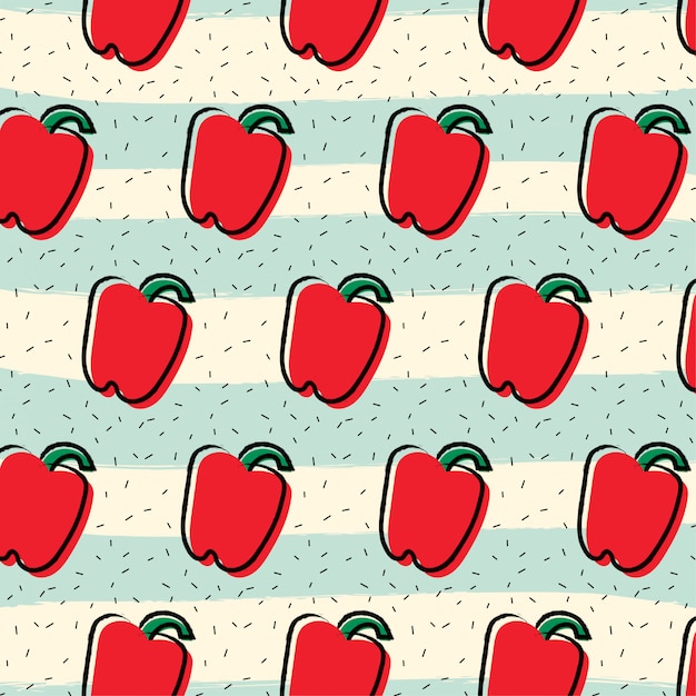 Fondo de patrón de fruta de pimentón pimiento rojo