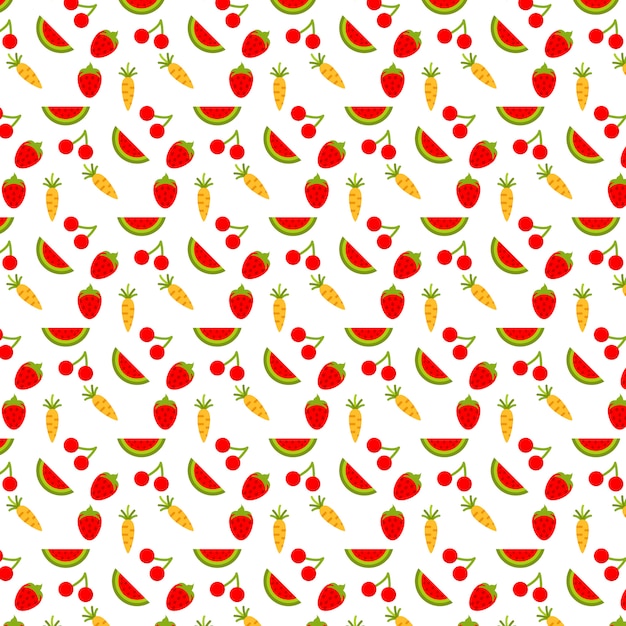 Fondo de patrón de frutas y alimentos