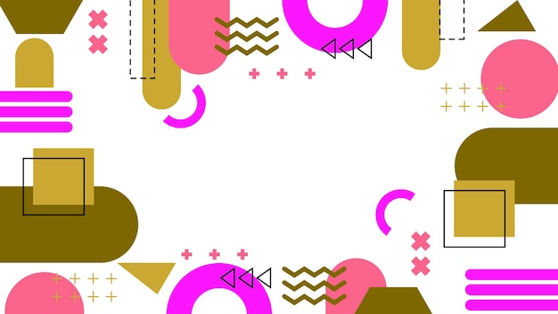 Fondo de patrón geométrico abstracto con formas coloridas de Memphis Ideal para fondos Proyectos de arte y conceptos de diseño moderno Presentación de bandera de portada