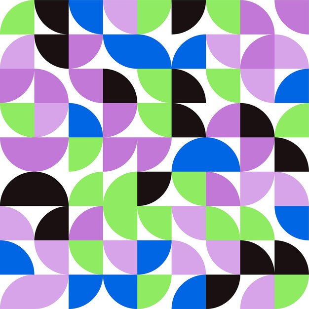Fondo de patrón geométrico de Bauhaus plano papel tapiz de cartel de diseño colorido