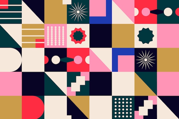 Fondo de patrón geométrico de diseño plano | Vector Premium