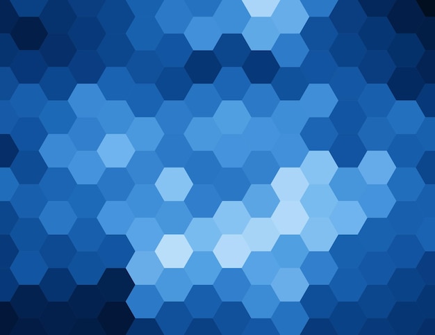 Fondo de patrón geométrico hexagonal de color azul