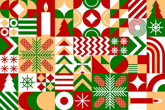 Fondo de patrón geométrico de Navidad moderno
