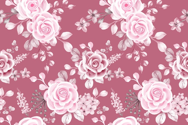 Fondo de patrón de guirnalda de flor rosa rosa vintage