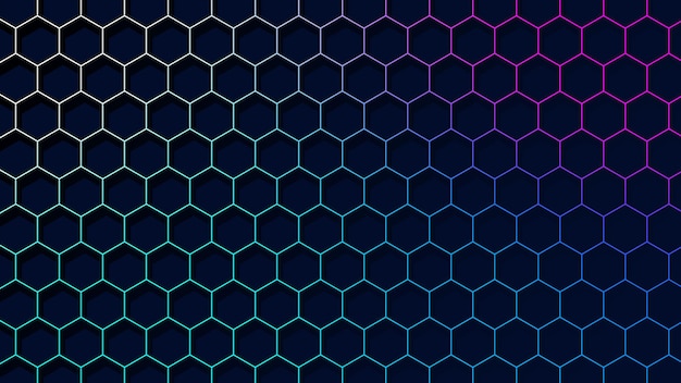 Fondo de patrón hexagonal futurista