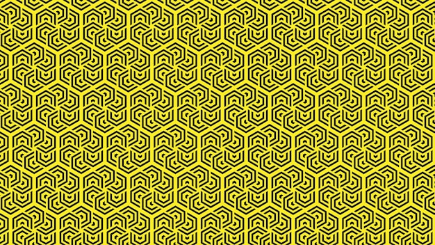 fondo con patrón hexagonal negro y amarillo