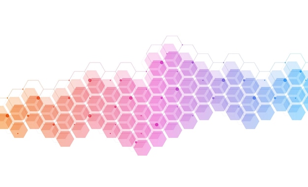 Fondo de patrón de hexágonos. investigación genética estructura molecular=