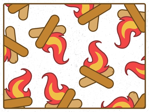 Fondo de patrón de hoguera Fondos de ilustración de aventura en el campamento