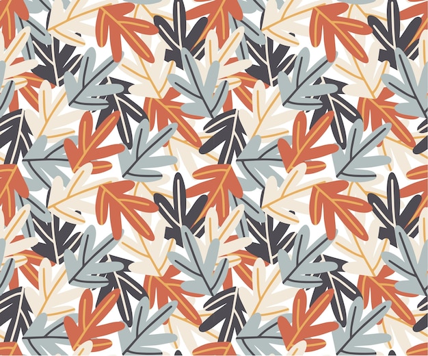 Fondo de patrón de hoja con diseño plano