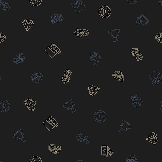 Fondo de patrón de icono de tragamonedas de casino para sitio web o papel de regalo