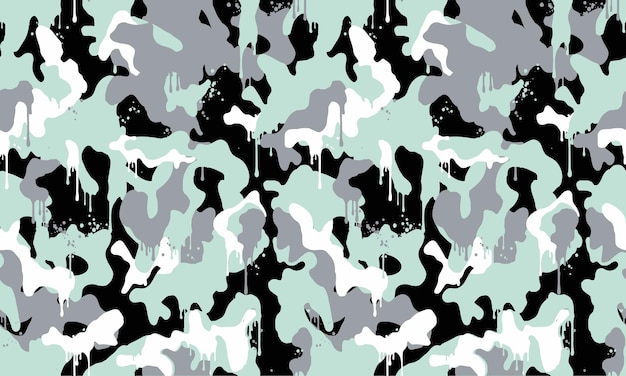 Fondo de patrón de ilustración de vector transparente de camuflaje para ejército y militares