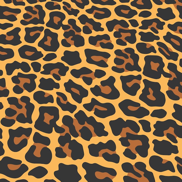 Fondo de patrón de leopardo ilustración de vector plano de diseño de impresión de piel de animal salvaje abstracto