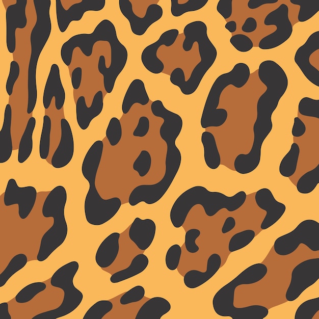 Fondo de patrón de leopardo Ilustración de Vector plano de diseño de impresión de piel de animal salvaje abstracto