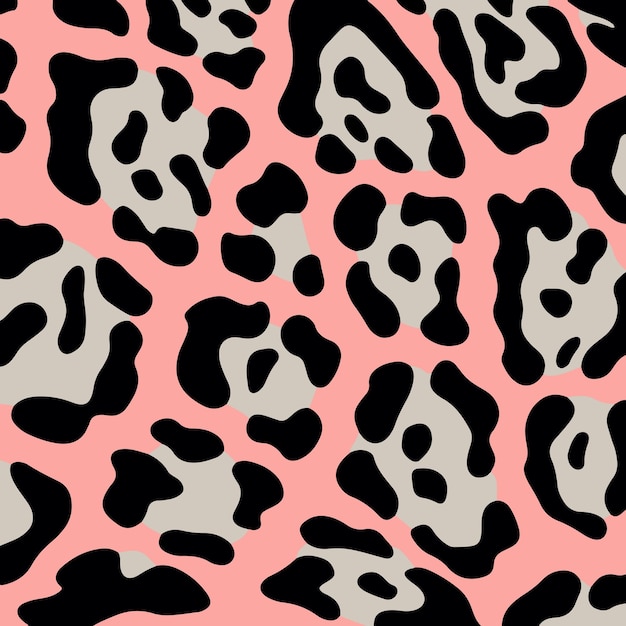 Fondo de patrón de leopardo rosa Resumen Diseño de impresión de piel de animal salvaje Ilustración vectorial plana