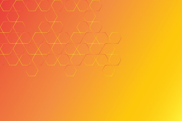 Fondo de patrón de línea dorada hexagonal con estilo geométrico amarillo